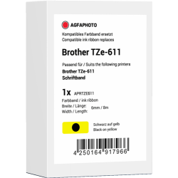 Agfa Photo Nastro Nero su giallo APRTZE611