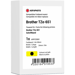 Agfa Photo Nastro Nero su giallo APRTZE651