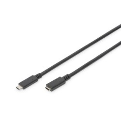 CAVO USB 3.1(GEN2) C-C 0,7MT M/F BK PROLUNGA 20V/5A, 100 W