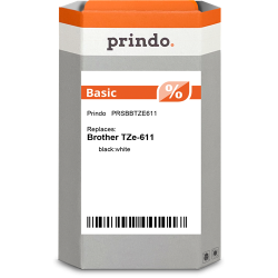 Prindo Nastro Nero su bianco PRSBBTZE611