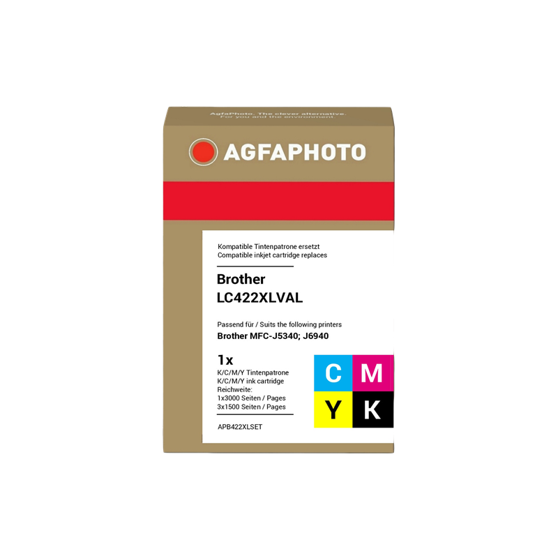 Agfa Photo Multipack nero / ciano / magenta / giallo APB422XLSET