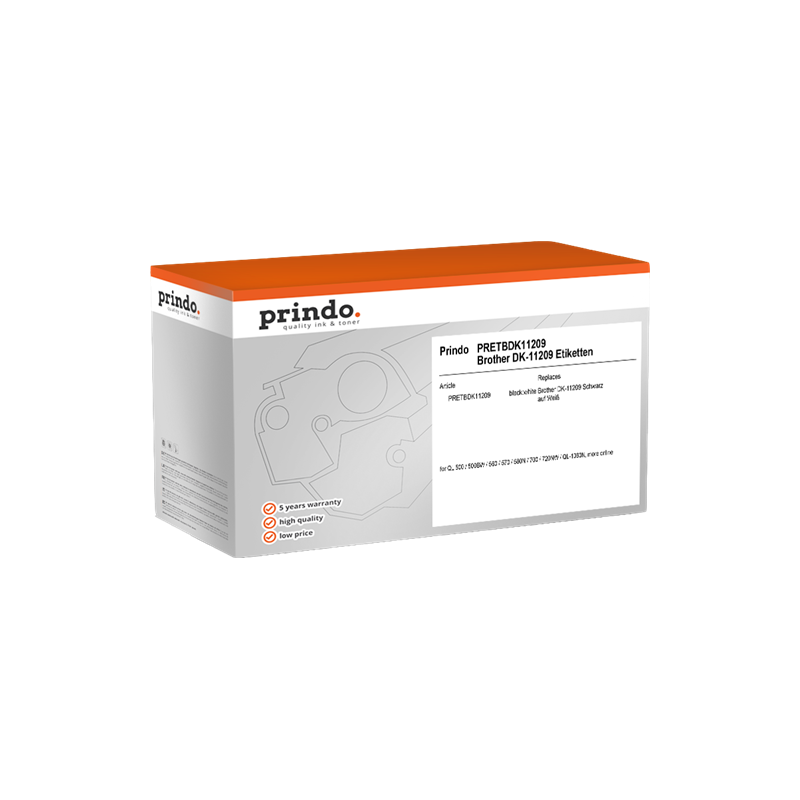 Prindo Etichette Nero su bianco PRETBDK11209