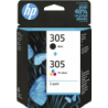 HP 305 2-Pack Tri-color/Black Original Ink Cartridge cartuccia d'inchiostro 2 pz Originale Resa standard Nero Ciano Magenta