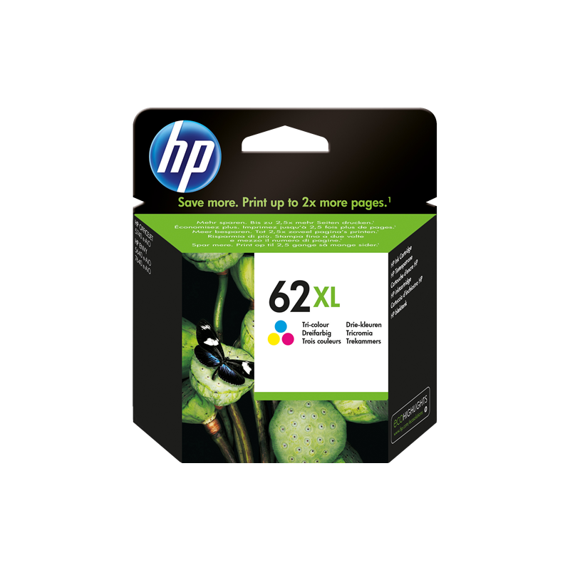 HP Cartuccia originale inchiostro tricromia ad alta capacità 62XL