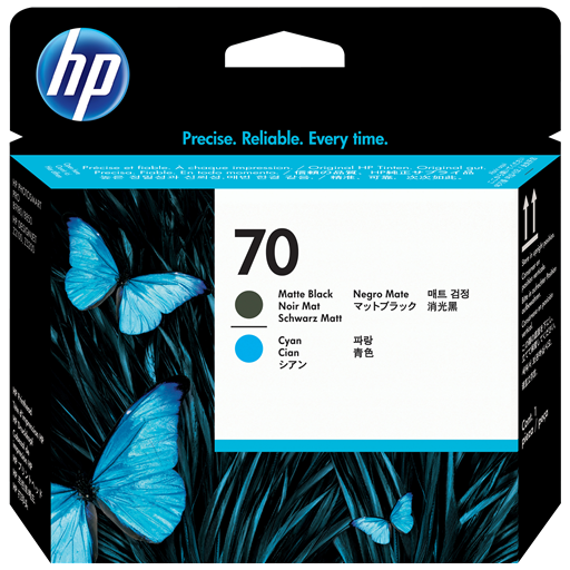 HP Testina di stampa nero opaco e ciano DesignJet 70