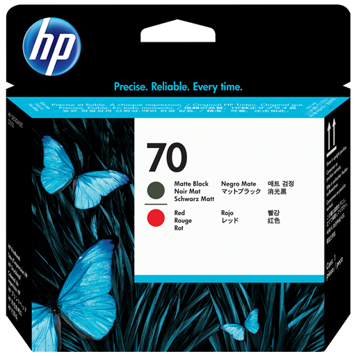 HP Testina di stampa nero opaco e rosso DesignJet 70
