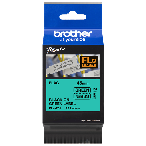 Brother FLe-7511 nastro per etichettatrice Nero su verde