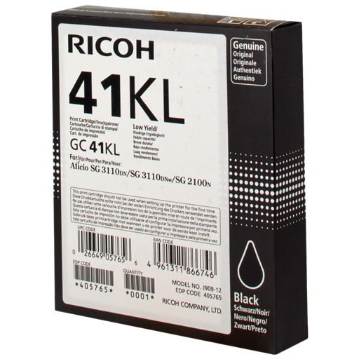 Ricoh 405765 cartuccia d'inchiostro 1 pz Originale Nero