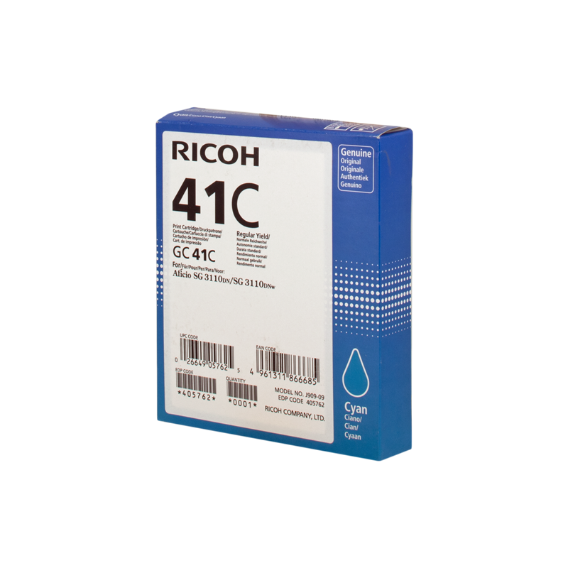 Ricoh 405762 cartuccia d'inchiostro 1 pz Originale Resa standard Ciano