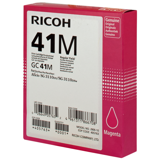Ricoh 405763 cartuccia d'inchiostro 1 pz Originale Resa standard Magenta