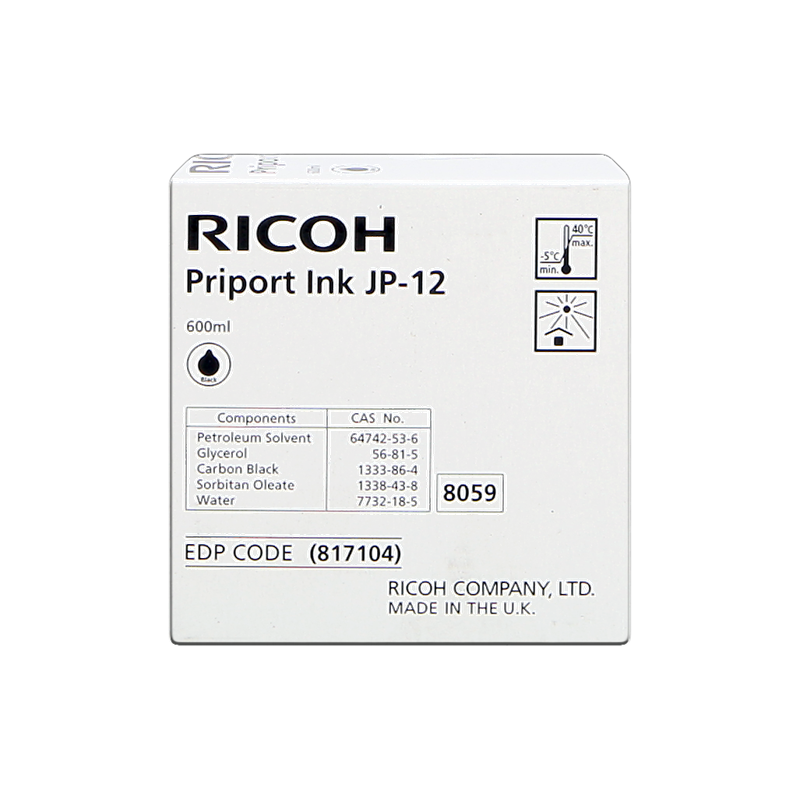 Ricoh Ink 600cc Black cartuccia d'inchiostro Originale Nero
