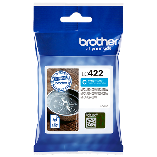 Brother LC-422C cartuccia d'inchiostro 1 pz Originale Ciano