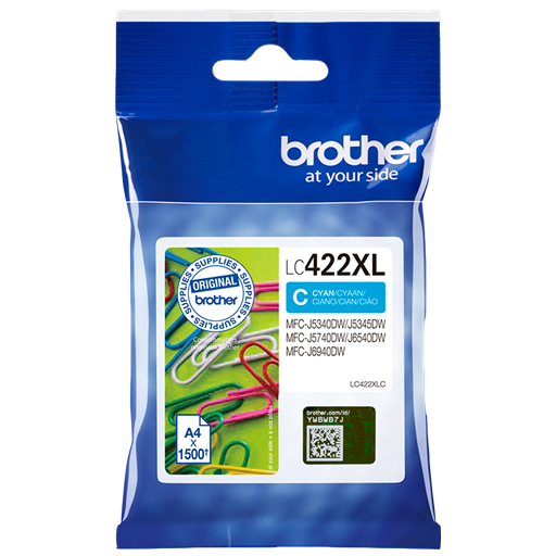 Brother LC-422XLC cartuccia d'inchiostro 1 pz Originale Ciano