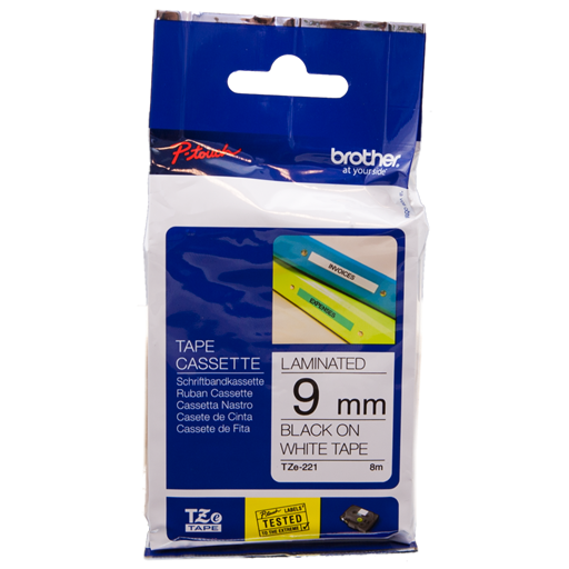 Brother TZe-221 nastro per etichettatrice Nero su bianco
