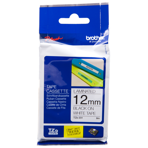 Brother TZe231 nastro per etichettatrice Nero su bianco TZe
