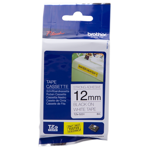 Brother TZeS231 nastro per etichettatrice Nero su bianco TZ